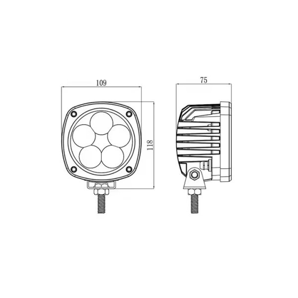 4inch Square 50W Led Work Light for Tractors - Image 4