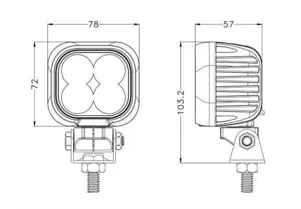 3 Inch 40W New Design LED work light with rotatable bracket - Image 4