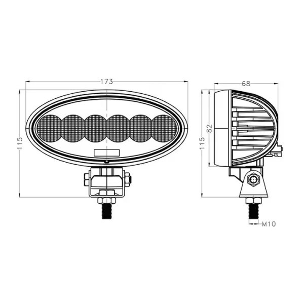 7inch 60W Oval LED work light tractor light John Deere ,Case IH,JCB - Image 4