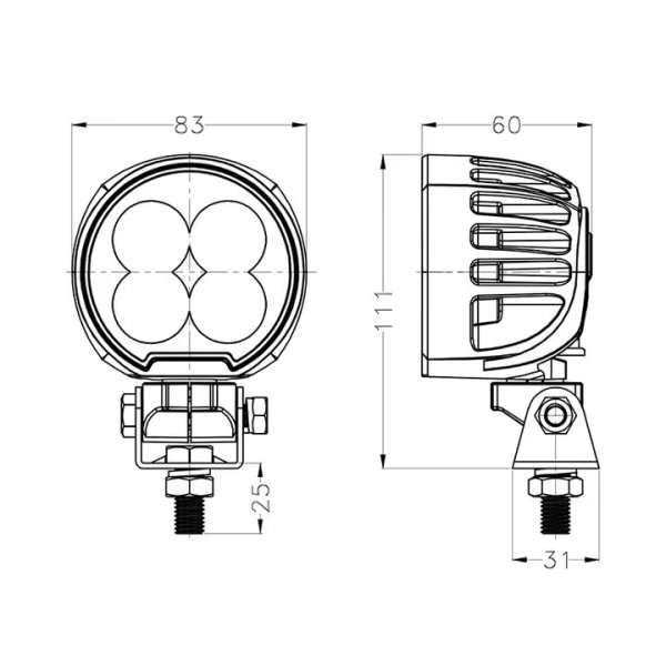 3inch 40W Round LED Work Light  for Agricultural & Construction Machinery - Image 5