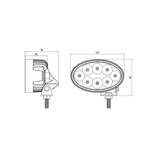 Oval 5 Inch 40w Side Mount Agricultural Led Work Light for Kubota tractor Light - Image 4