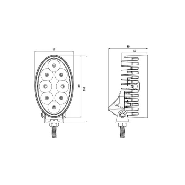 Oval 5 Inch 40w Side Mount Agricultural Led Work Light for Kubota tractor Light - Image 5
