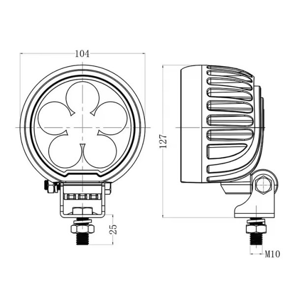 4inch 60W Round LED Work Lamp  for Agricultural & Construction Machinery - Image 4