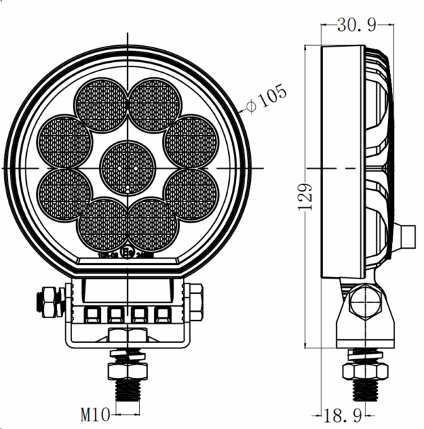 4 inch 36W Round New LED Work Light R10 3675lm - Image 5