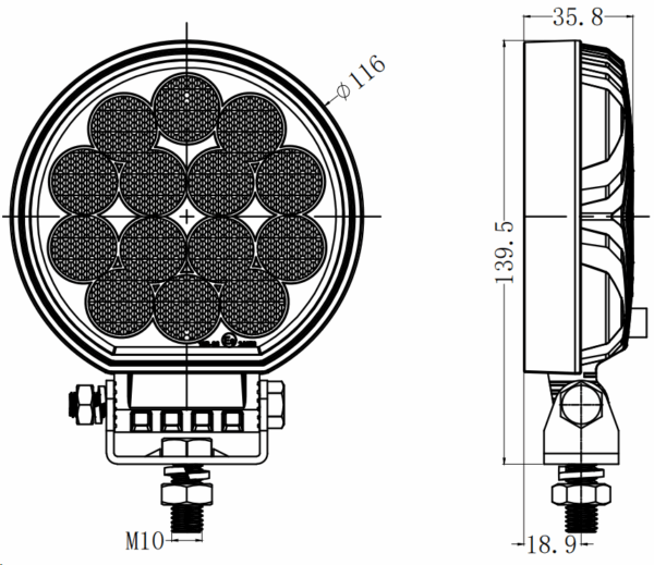 4inch 56W 5377lm Round New LED Work Light R10 - Image 5